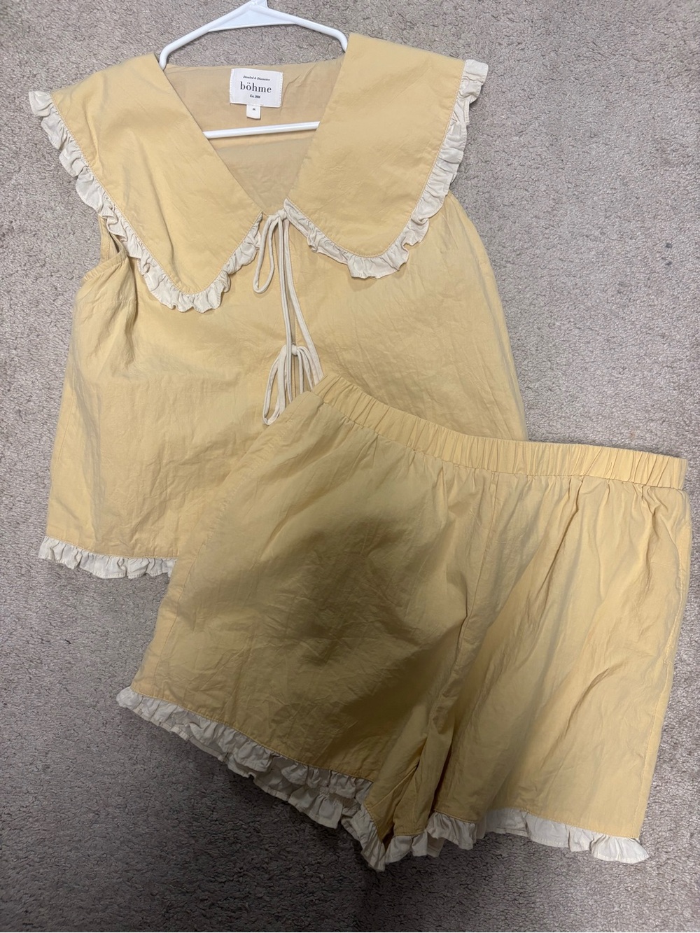 Bohme Yellow Ruffle Collar Cotton Set